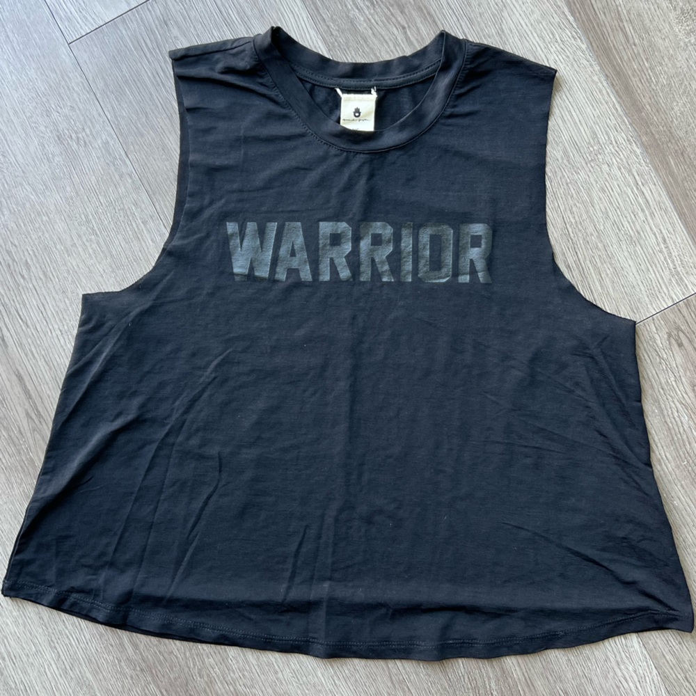 SPIRITUAL GANGSTER black ‘warrior’ cropped muscle tank- XS